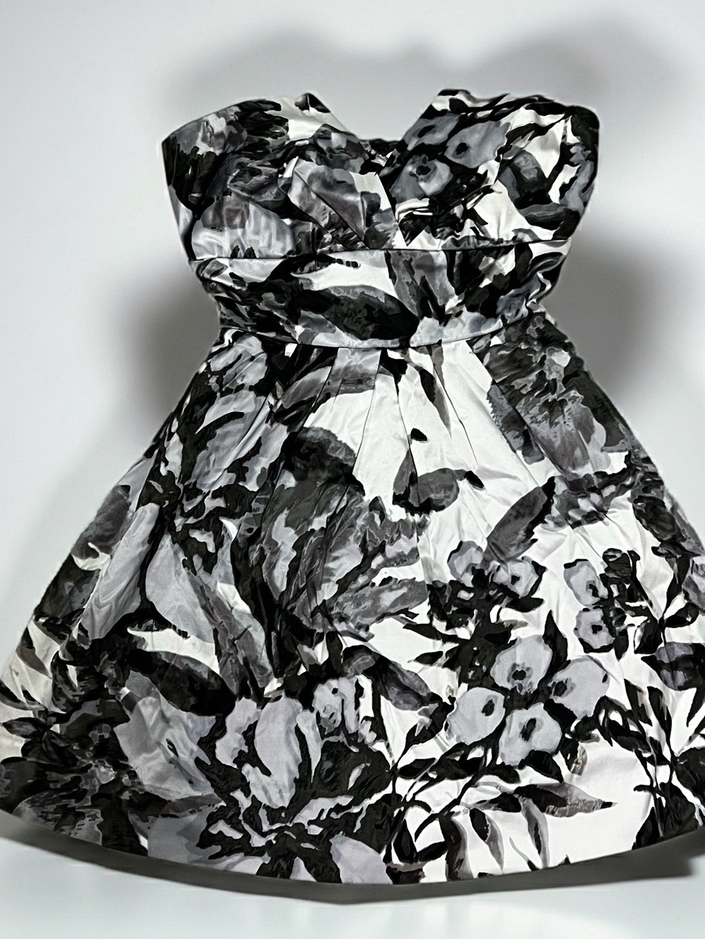 Speechless Strapless Black & White Floral Fit-and-Flare Dress
